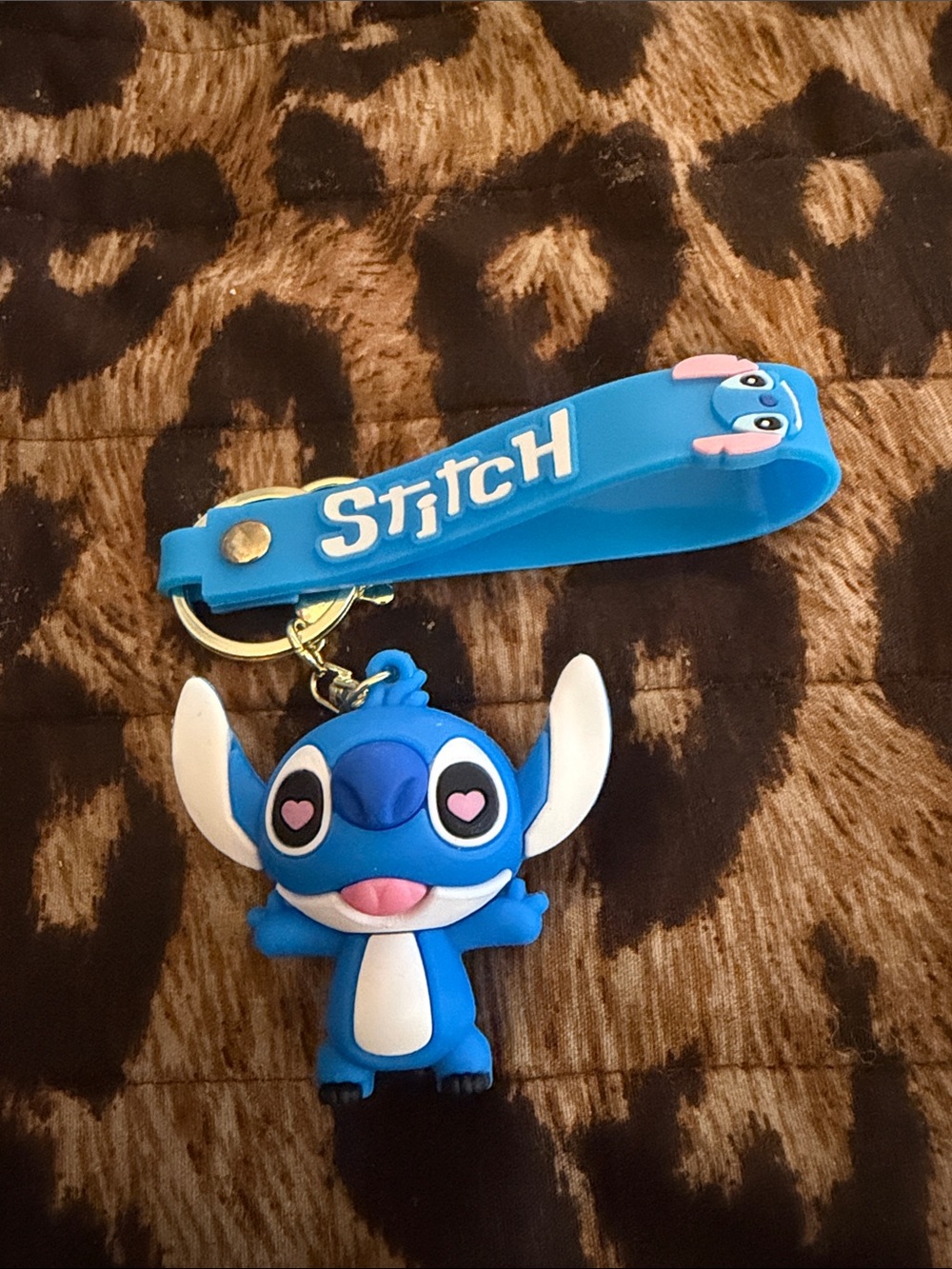 Stitch Blue Silicone Keychain Charm